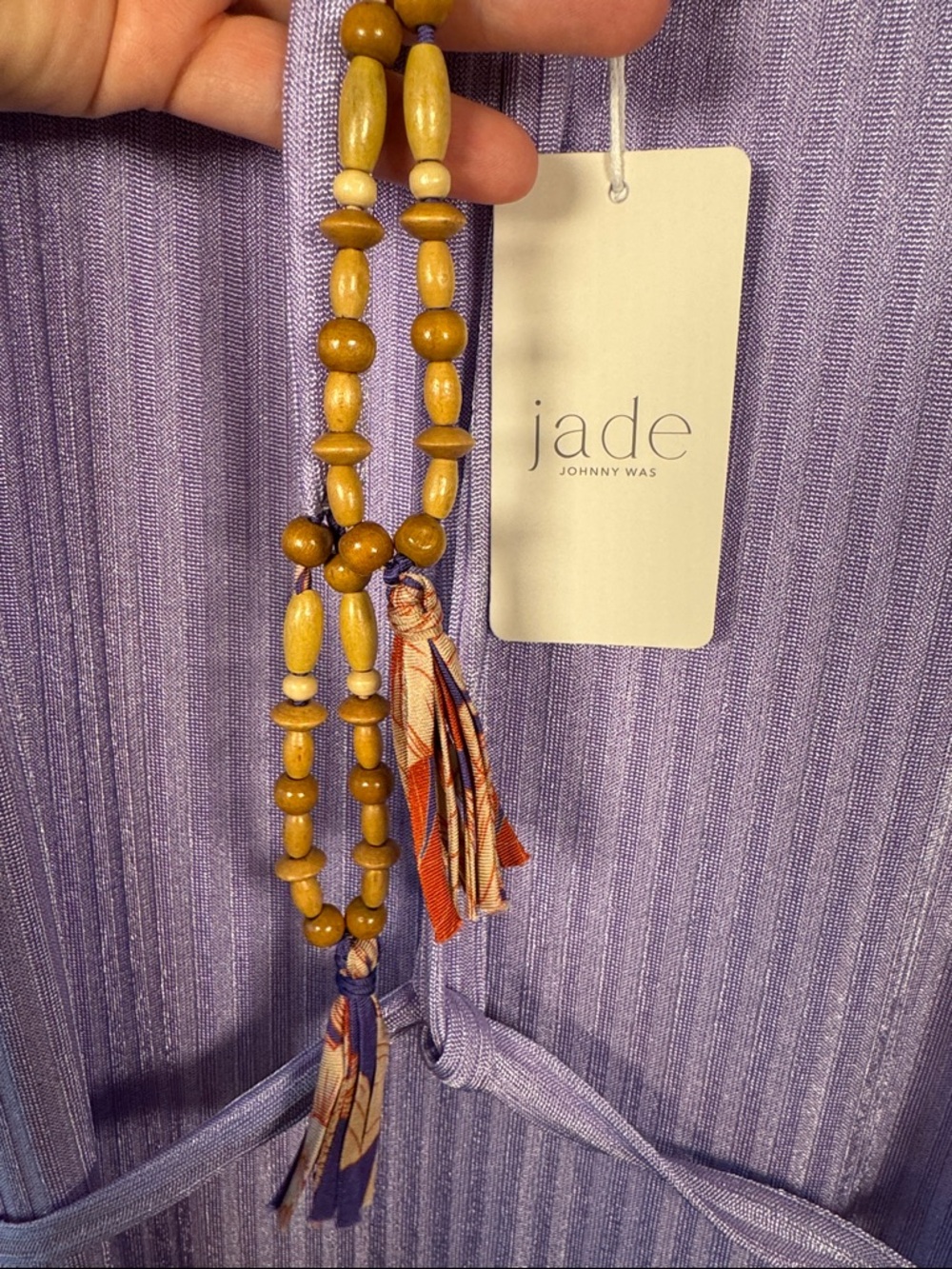 jade Johnny Was Lavender Ribbed Tank Maxi Dress NWT Sz Small *Damaged* - Picture 6 of 8